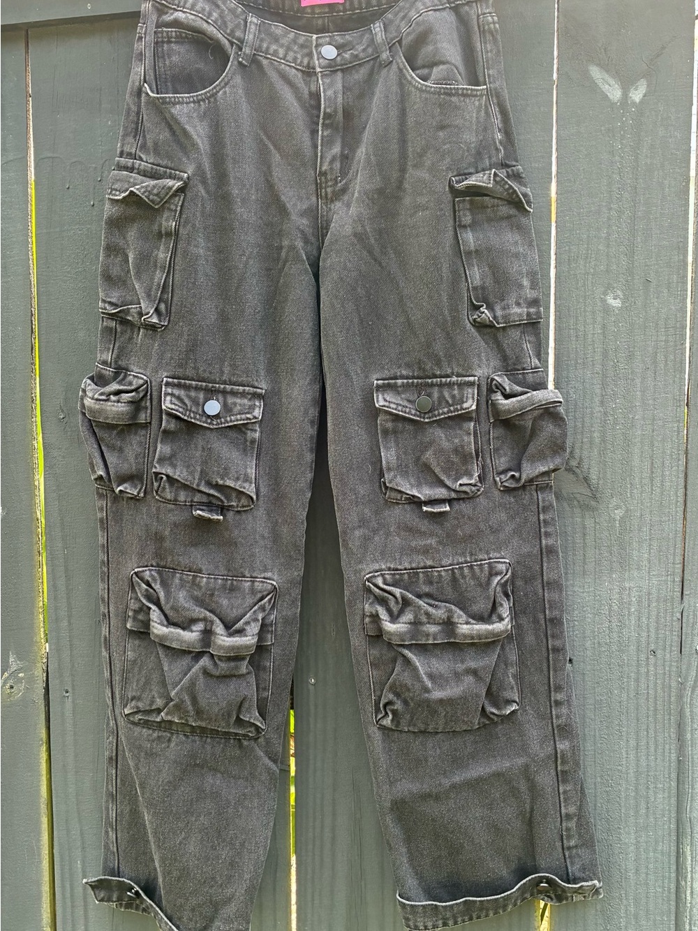 Unisex Black Cargo Pocket Pants